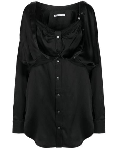 Alexander Wang Layered Silk Minidress - Black