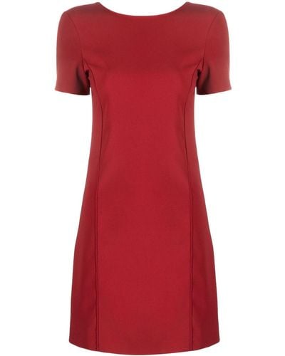 Patrizia Pepe Short-sleeved Crepe A-line Mini Dress - Red