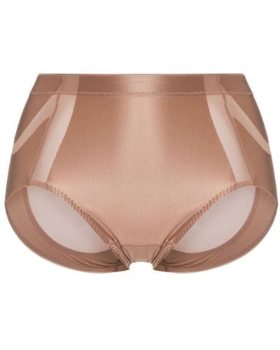 Spanx Shapping Satin High-waisted Briefs - Natural