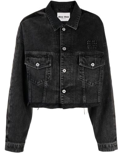 Miu Miu Button-fastening Denim Jacket - Black