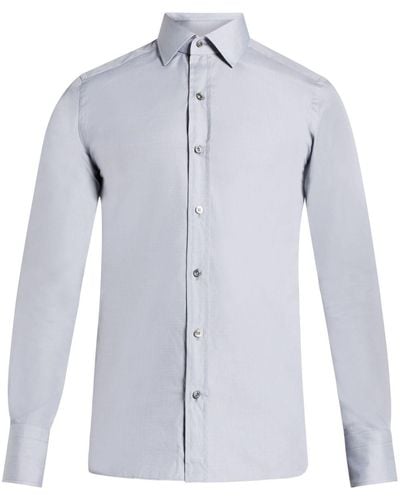 Tom Ford Long-sleeved Cotton Shirt - Blue