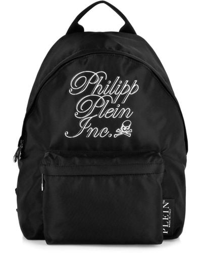 Philipp Plein Logo-embroidered Backpack - Black