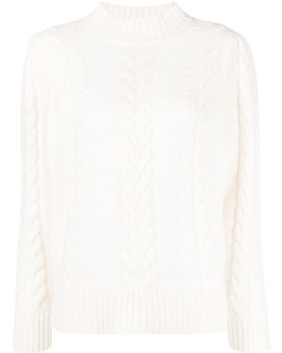 Claudie Pierlot Cable-knit Wool-blend Sweater - White