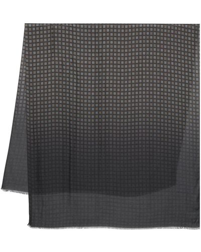 Altea Graphic-pattern Ombré Scarf - Grey