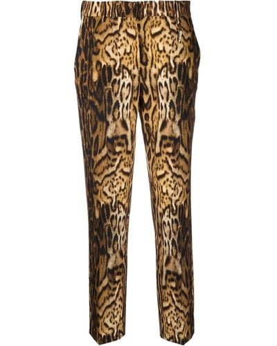 Roberto Cavalli Cropped Leopard Print Pants - Natural