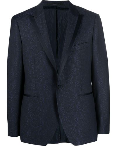 Tagliatore Blazer boutonné à motif cachemire en jacquard - Bleu