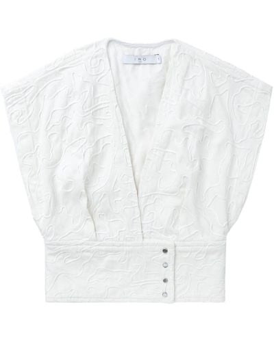 IRO Zahair Embroidered Crop Top - White