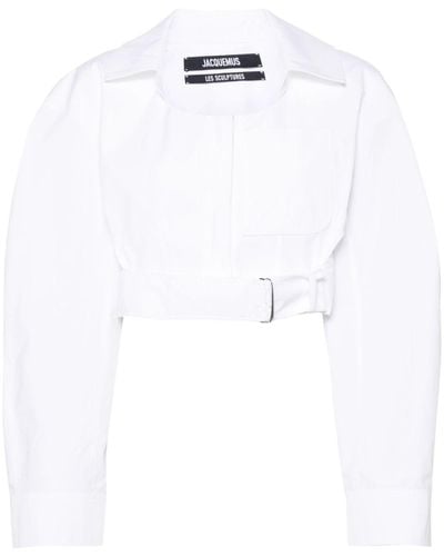 Jacquemus La Chemise Obra Cropped Shirt - White