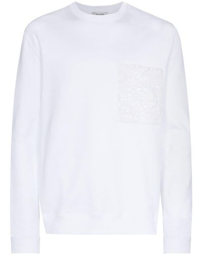 Valentino Garavani Lace Pocket Sweatshirt - White