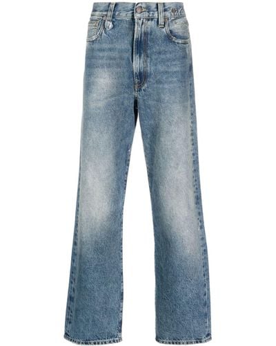 R13 Distressed Straight-leg Jeans - Blue
