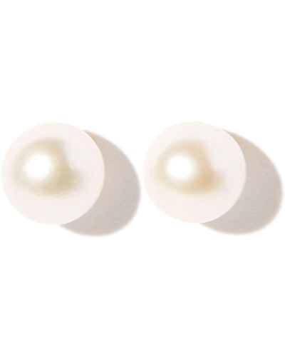 Mizuki Puces d'oreilles en or 14ct serties de perles d'eau douce - Neutre