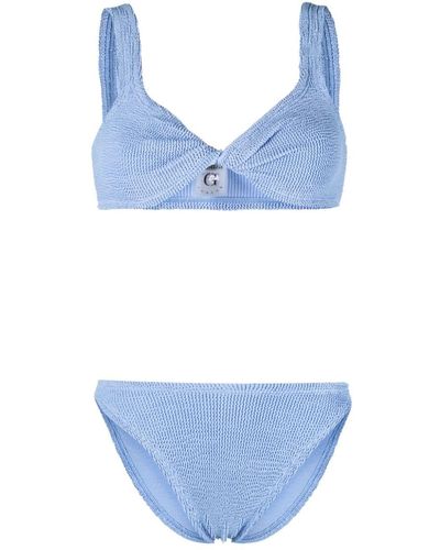 Hunza G Bikini Juno à design torsadé - Bleu