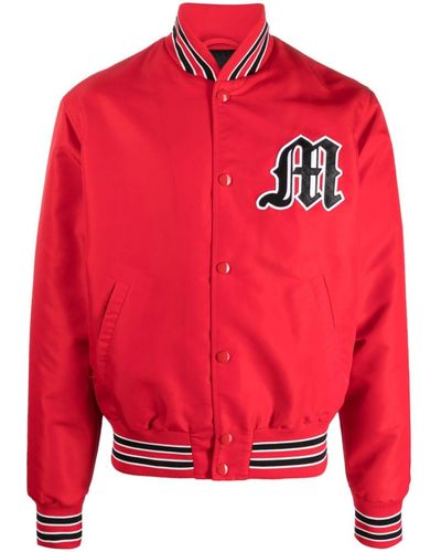 MSGM Logo-patch Bomber Jacket - Red