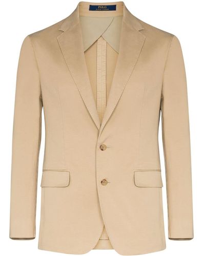 Polo Ralph Lauren Single-breasted Blazer Jacket - Natural