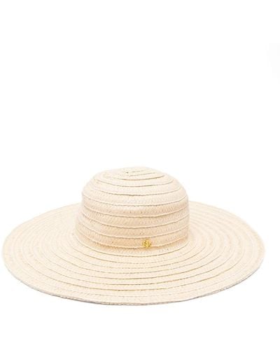 Lauren by Ralph Lauren Striped Paper Sun Hat - White