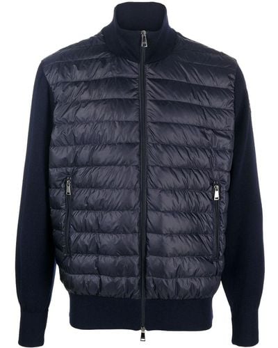 Paul & Shark Padded-panel Knitted Jacket - Blue