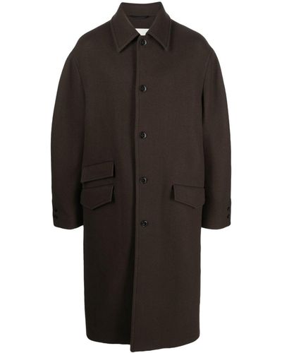 Nanushka Drop-shoulder Wool Coat - Black