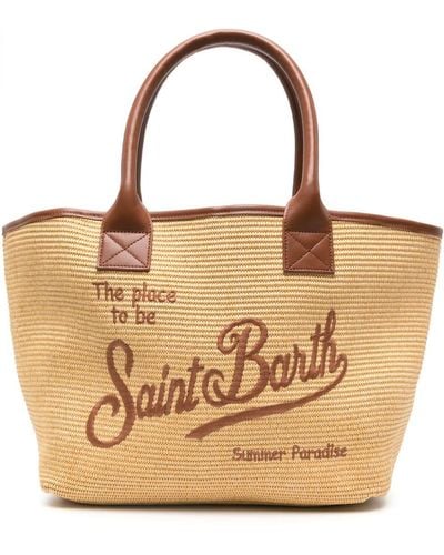 Mc2 Saint Barth Vionette straw beach bag - Marrone