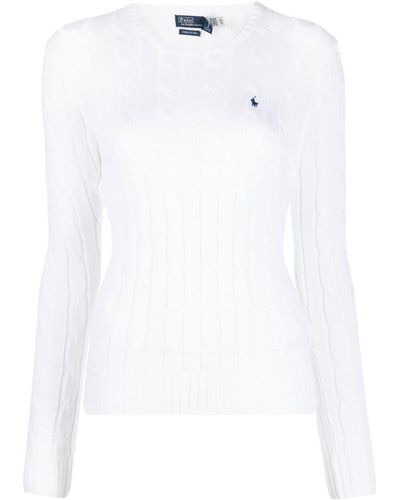 Polo Ralph Lauren Slim Fit Cable Knit - Bianco