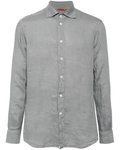 Barena Langärmeliges Hemd aus Leinen - Grau