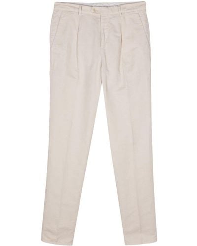 Brunello Cucinelli Pleat-detail Tapered Trousers - White