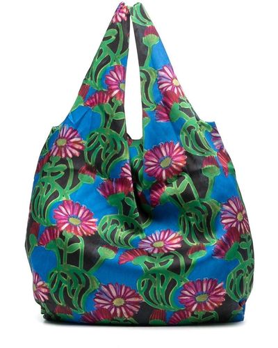 La DoubleJ Gerber Floral-print Shopping Bag - Blue