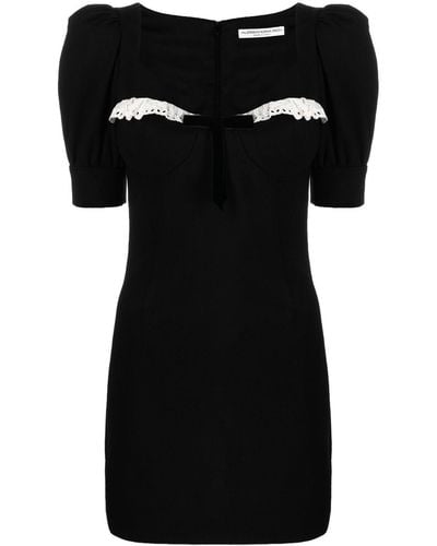 Alessandra Rich Lace-trim Mini Dress - Black