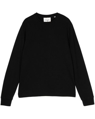 FRAME Duo Fold Crew-neck Sweater - Black