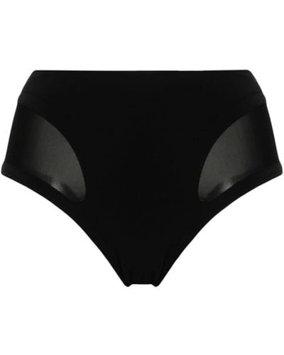 Mugler Paneled Bikini Bottom - Black