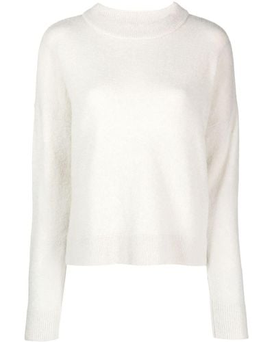 Alysi Crew-neck Long-sleeve Sweater - White