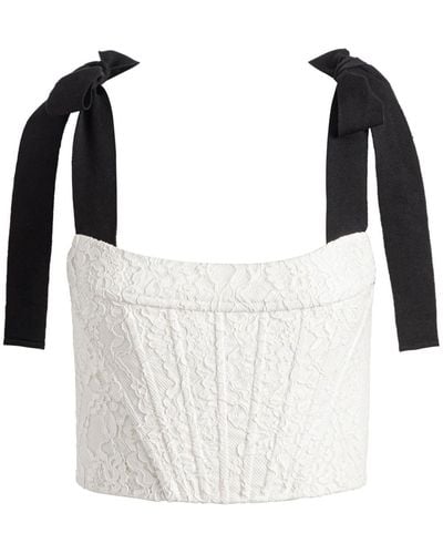Alice + Olivia Haut corset Clara à détail de nœud - Blanc