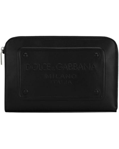 Dolce & Gabbana Leren Handschoenen - Zwart