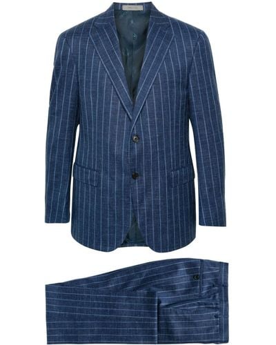 Corneliani Pinstriped Single-breasted Suit - Blue