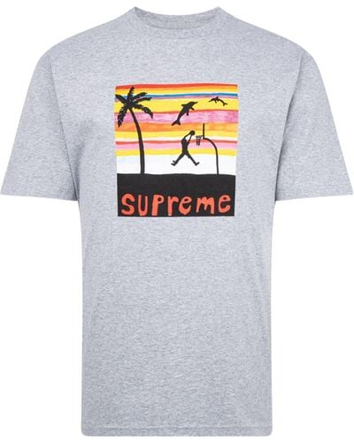 Supreme T-Shirt mit Print - Grau