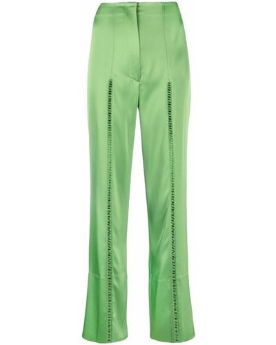 Nanushka Pantalones rectos con costura - Verde
