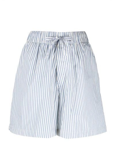 Tekla Placid Blue Striped Pyjama Shorts