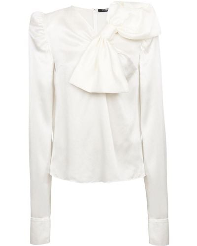 Balmain Bow-embellished Blouse - White