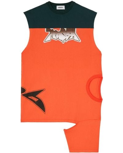 Ambush Asymmetric Logo-print Vest - Orange