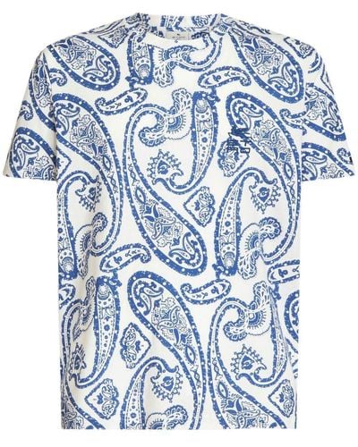 Etro Camiseta con motivo de cachemira - Azul