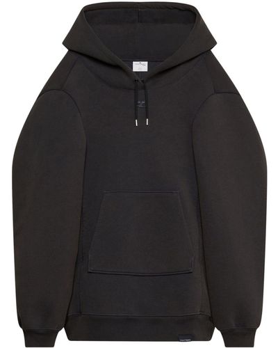 Courreges Logo-embroidered Hooded Dress - Black