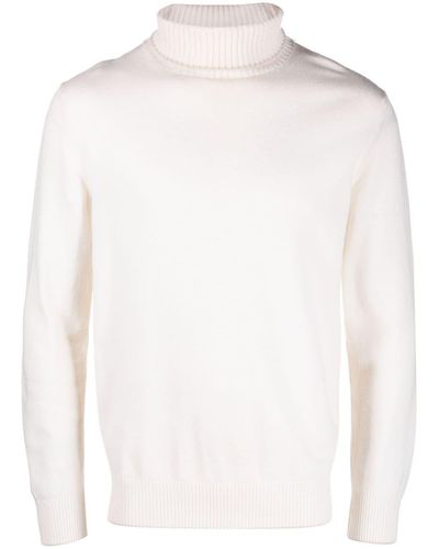 Eleventy Roll-neck Cashmere Sweater - White