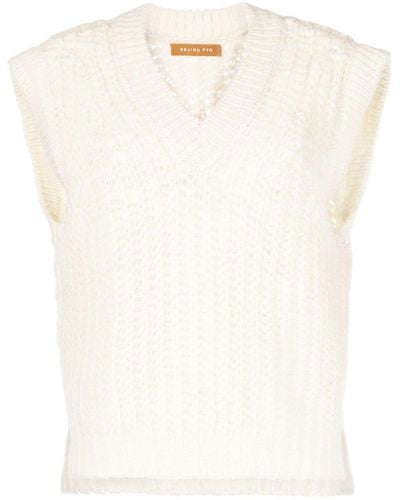Rejina Pyo Dan Ribbed-knit Wool Top - White