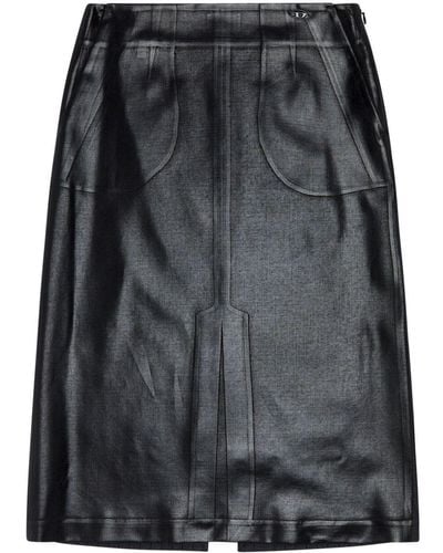 DIESEL O-rion Faux-leather Midi Skirt - Black