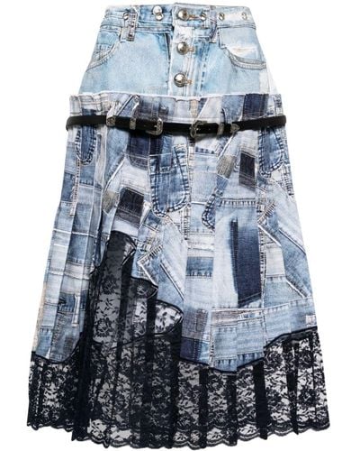 ANDERSSON BELL Panelled Midi Skirt - Blue