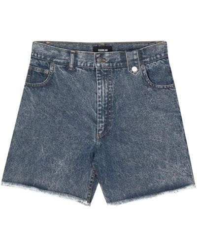 Egonlab Pantalones vaqueros cortos con efecto lavado - Azul