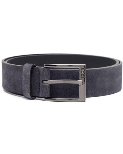 BOSS Leather belt - Blau