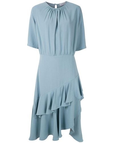 Olympiah Midi-jurk Met Ruches - Blauw