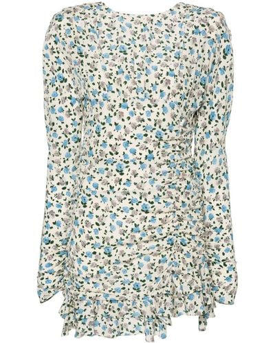 Alessandra Rich Zijden Mini-jurk Met Bloemenprint - Meerkleurig