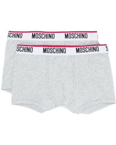 Moschino Twin Pack Logo Band Boxers - Wit