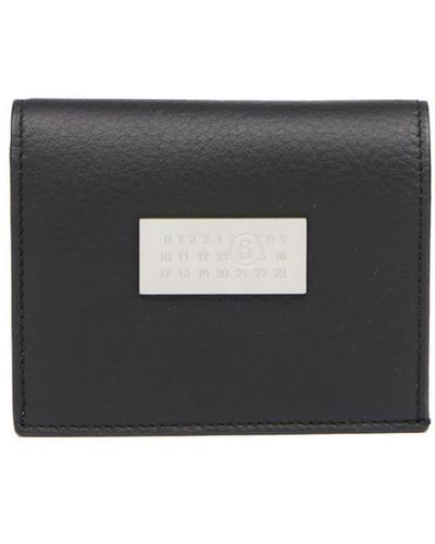 MM6 by Maison Martin Margiela Logo-plaque Leather Wallet - Black